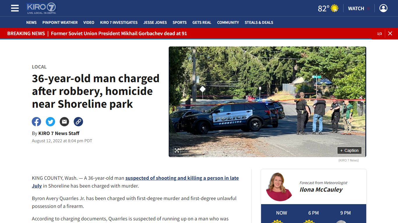 Convicted criminal charged after robbery, homicide near Shoreline park